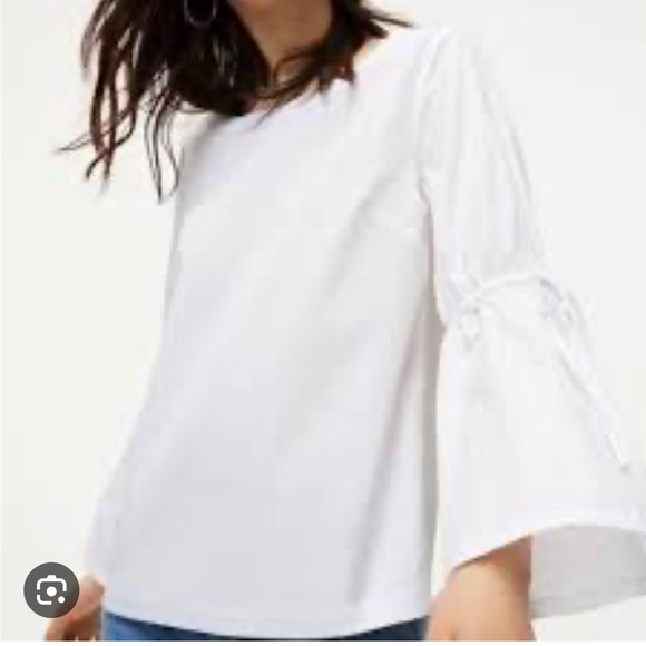 LOFT Tops - White loft cotton shirt with bell sleeves